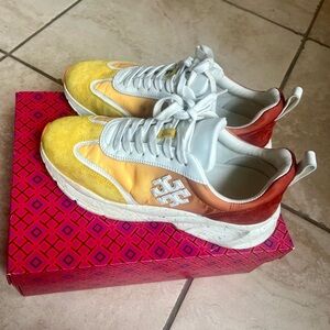 Tory Burch Women's Yellow and Orange Sneakers